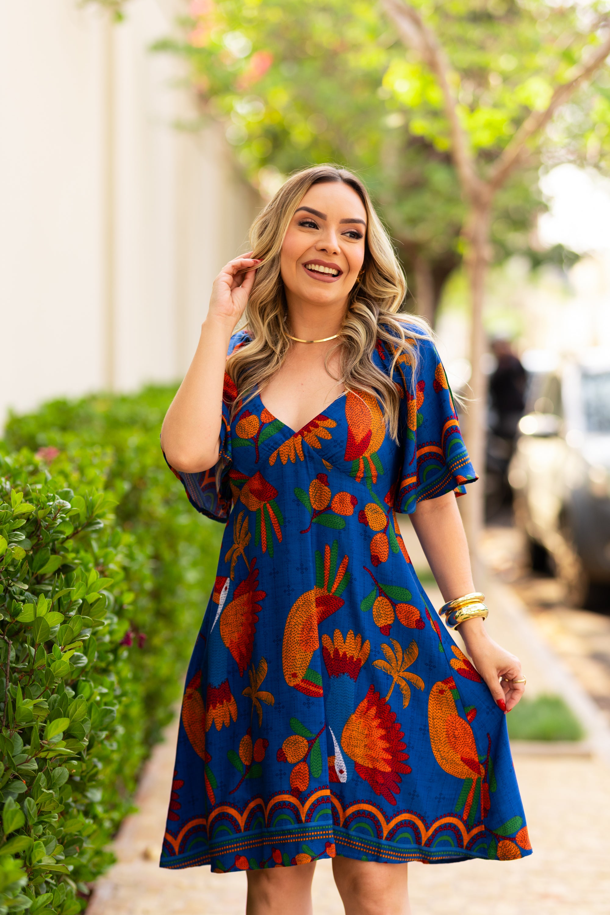 Vestido Curto Noite Tropical