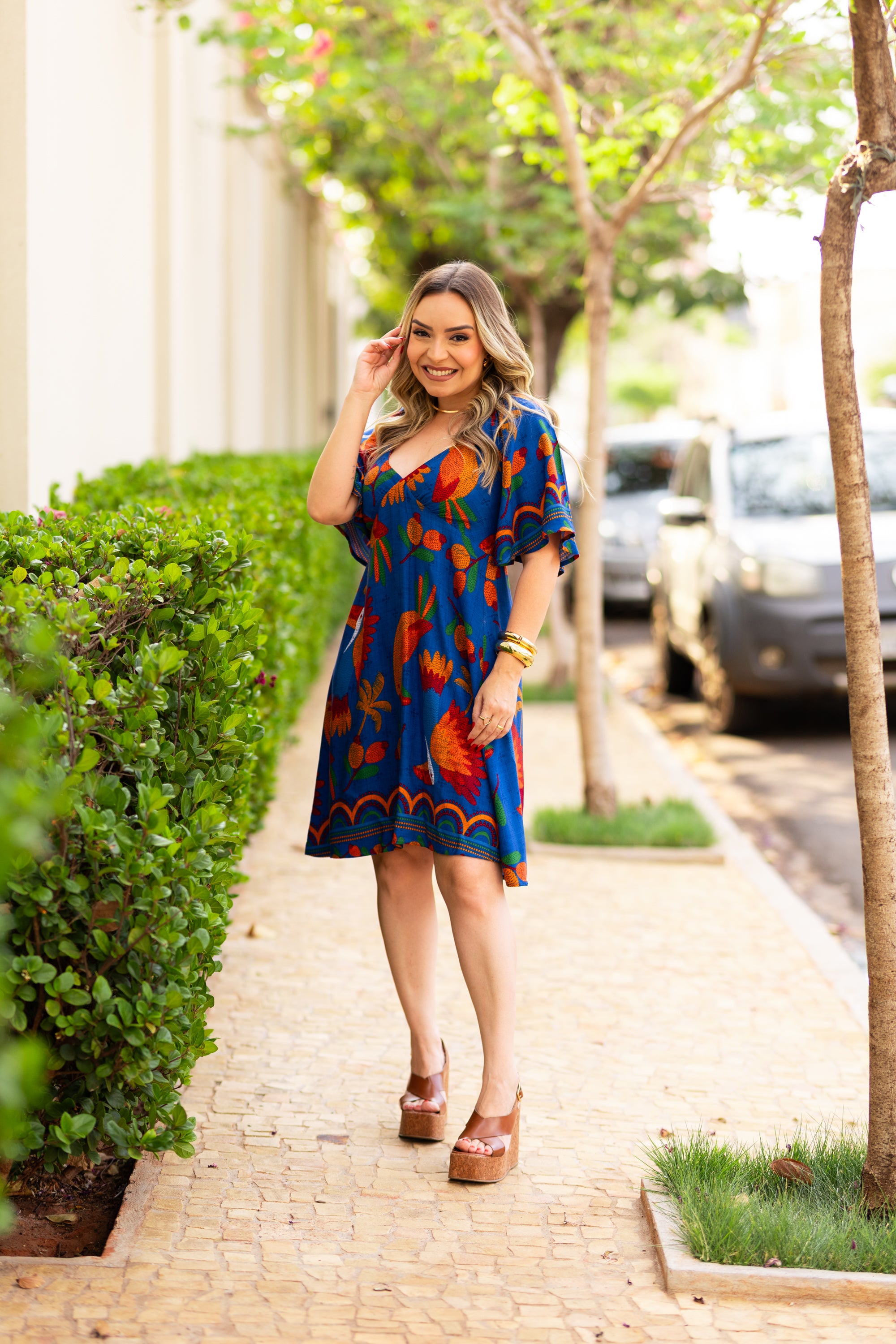 Vestido Curto Noite Tropical