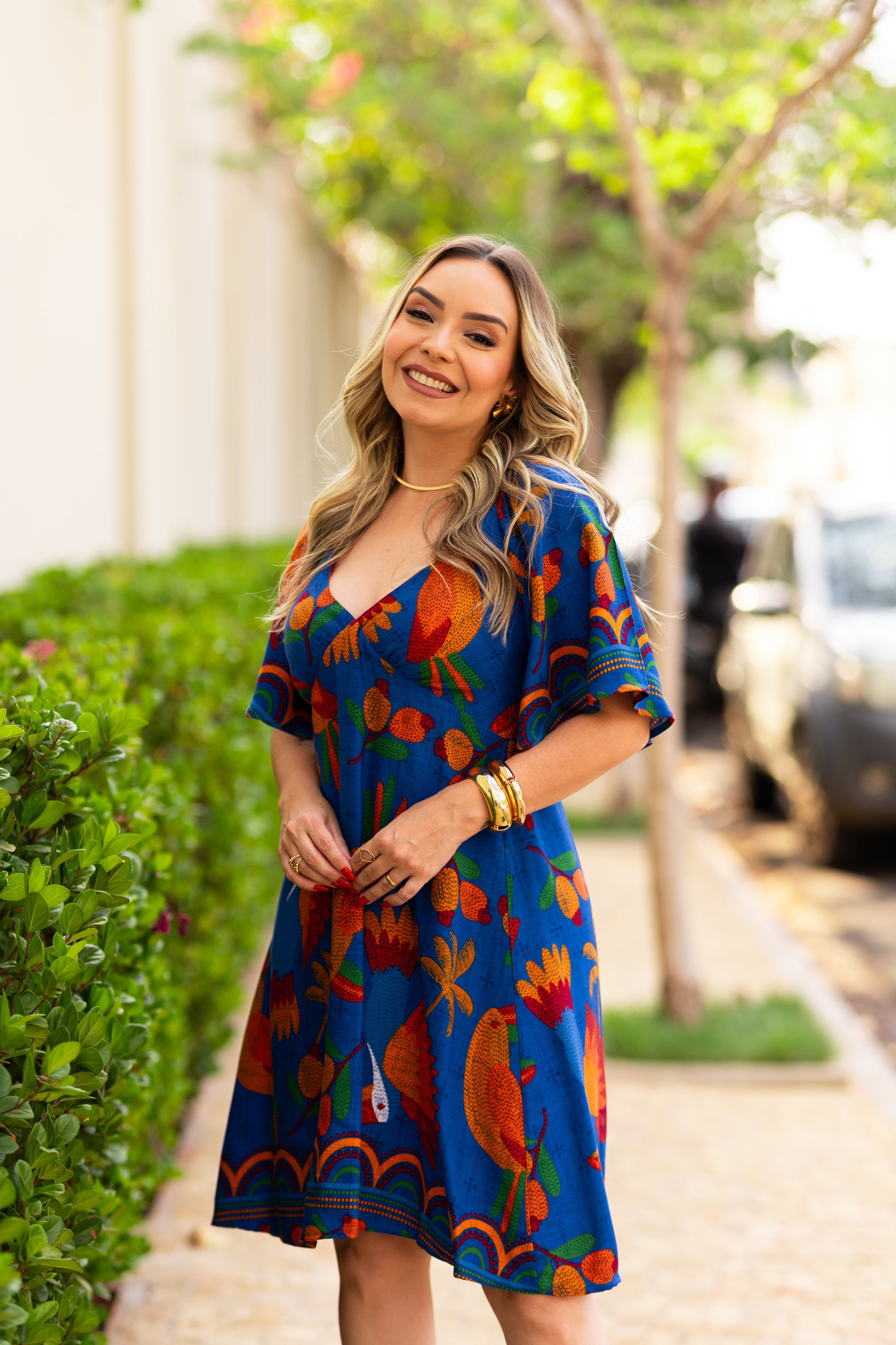 Vestido Curto Noite Tropical