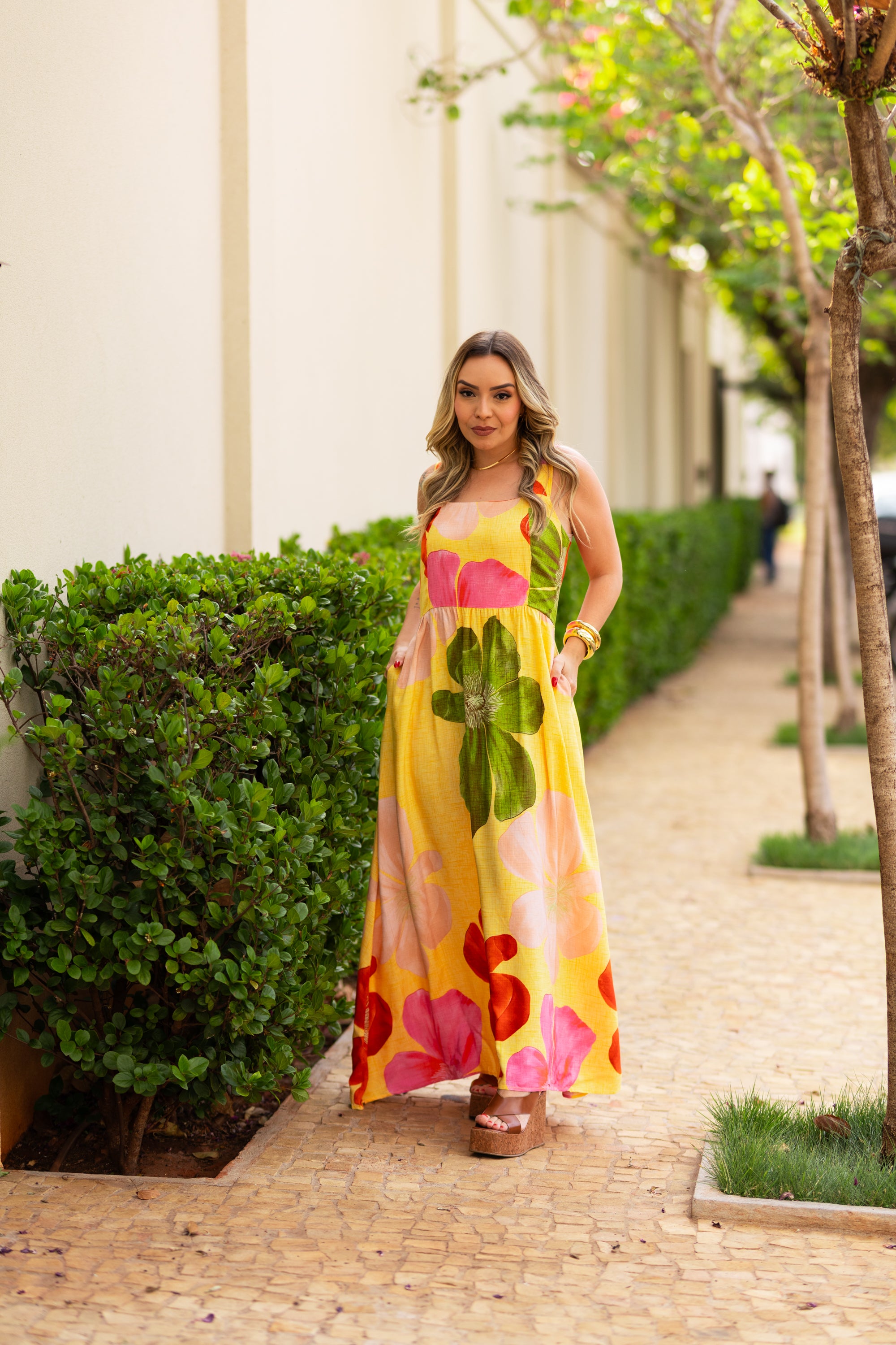 Vestido Longo Floral Sunshine