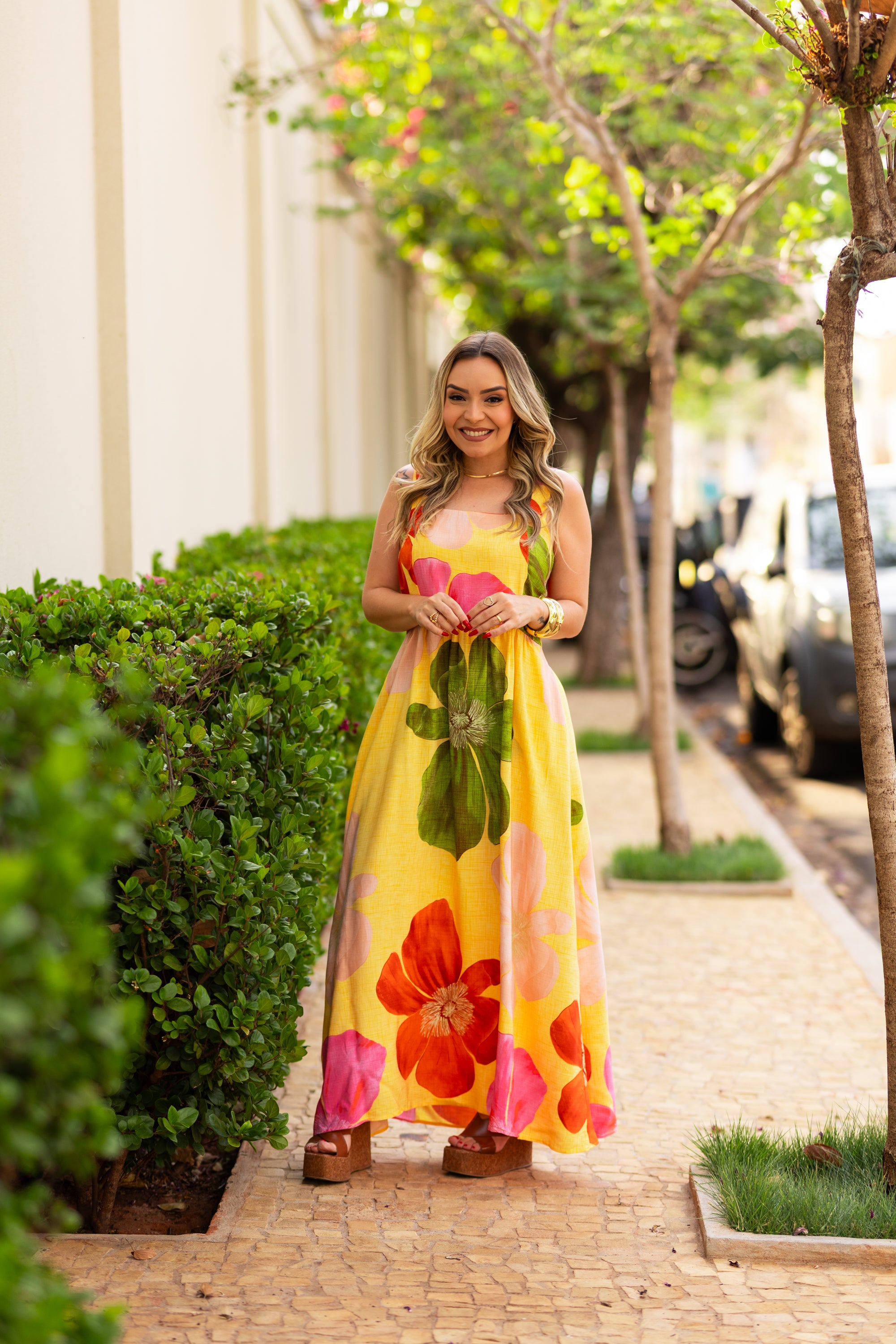 Vestido Longo Floral Sunshine