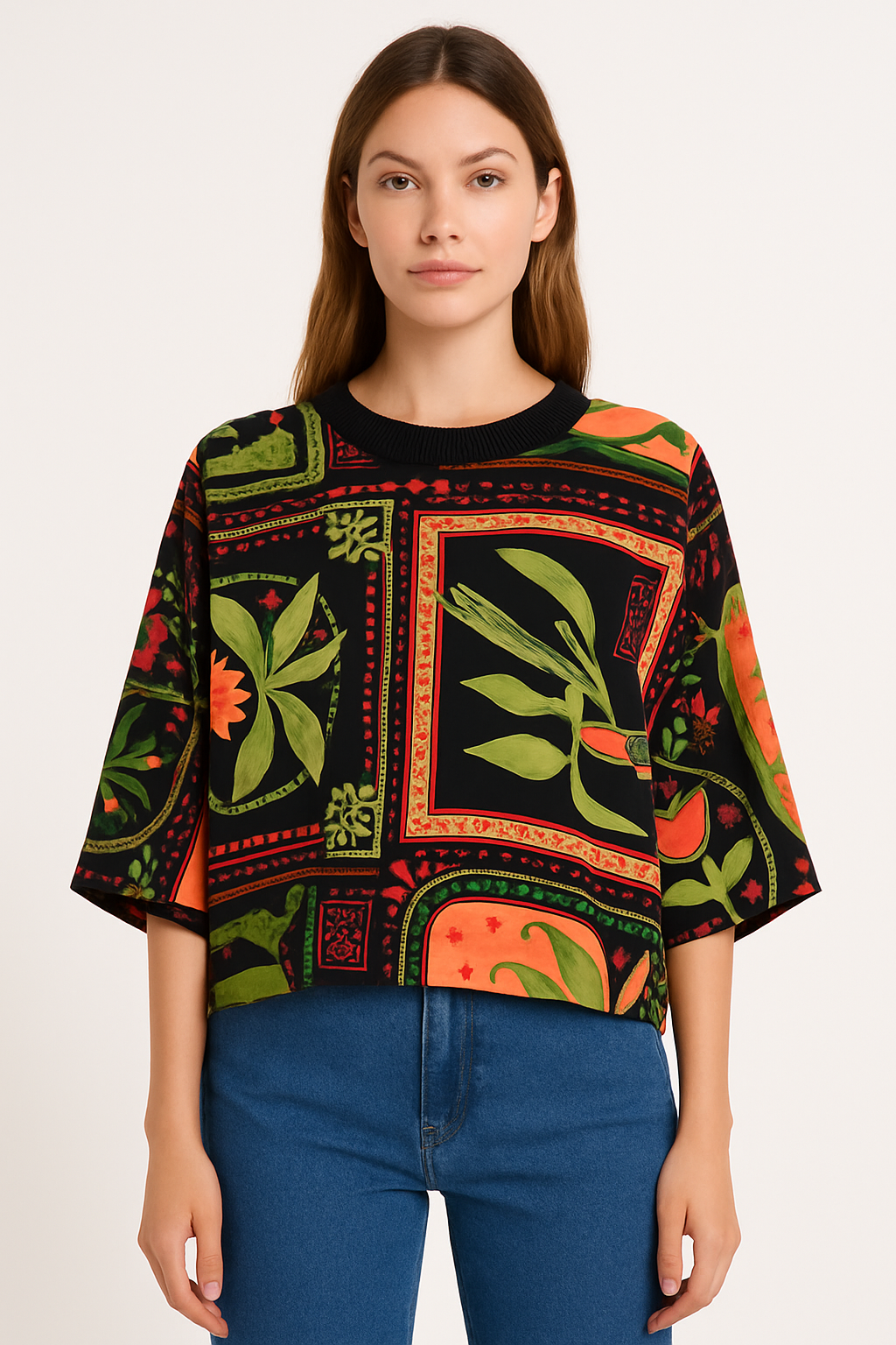 Blusa Estampada Tropical